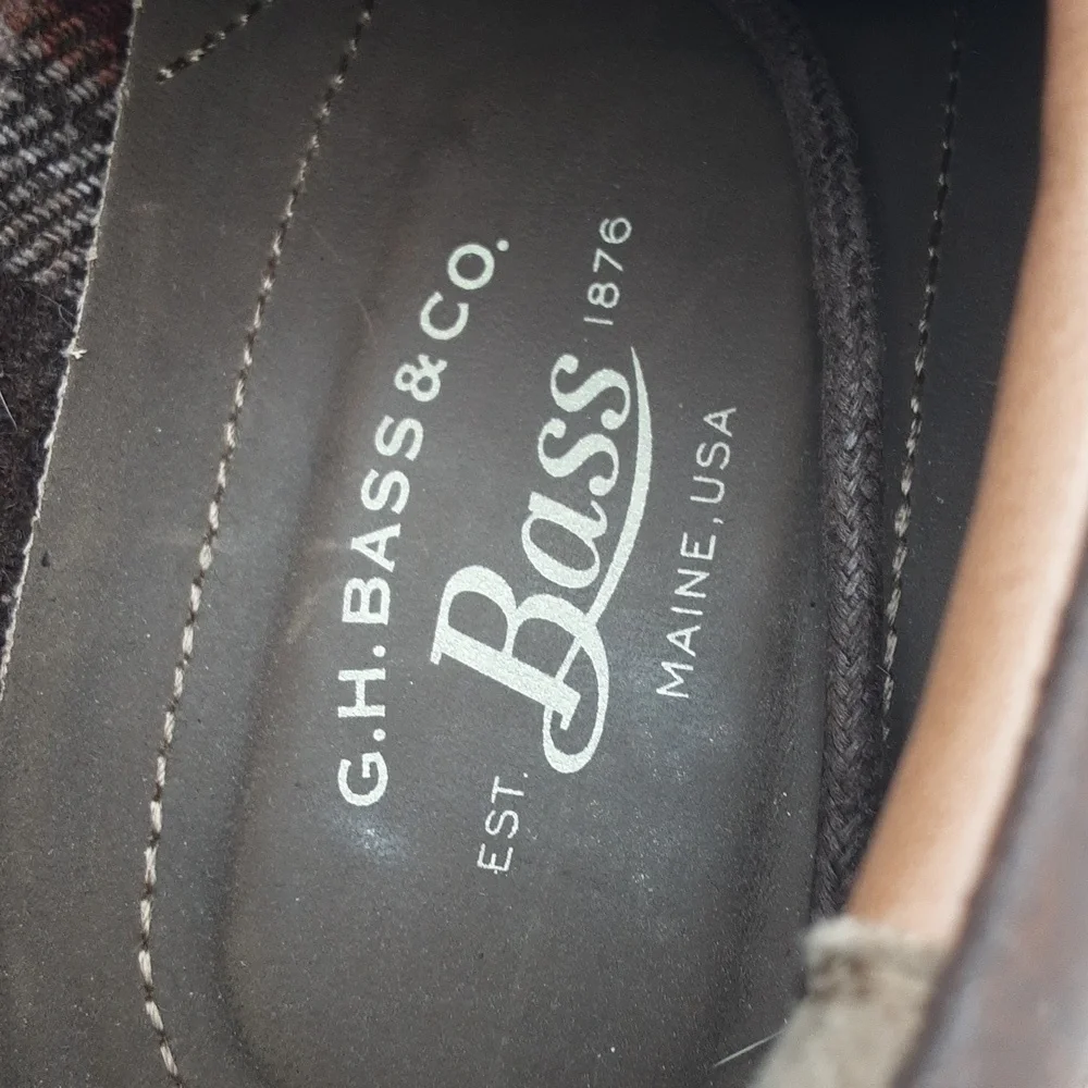 GH Bass & Co Classic Brown Leather Men 7.5 Oxford Casual Office Y2k Grandpa